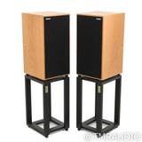 Harbeth HL Compact 7ES-3 XD Bookshelf Speakers; Cherry Pair w/ Ton Trager Stands