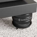 IsoAcoustics Gaia Neo Carpet Disc with isolator in place on top under speaker IsoAcoustics Gaia Neo Carpet Disc with isolator in place on top under speaker