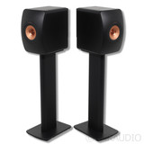 KEF LS50 Wireless II Active Bookshelf Speakers; Carbon Black Pair w/ Stands