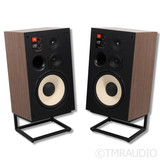 JBL James Lansing L100 Classic Bookshelf Speakers; Walnut / Blue Pair w/ Stands
