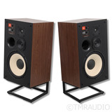 JBL James Lansing L100 Classic Bookshelf Speakers; Walnut / Blue Pair w/ Stands