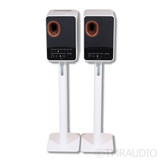 KEF LS50 Wireless II Active Bookshelf Speakers; White Pair with Stands