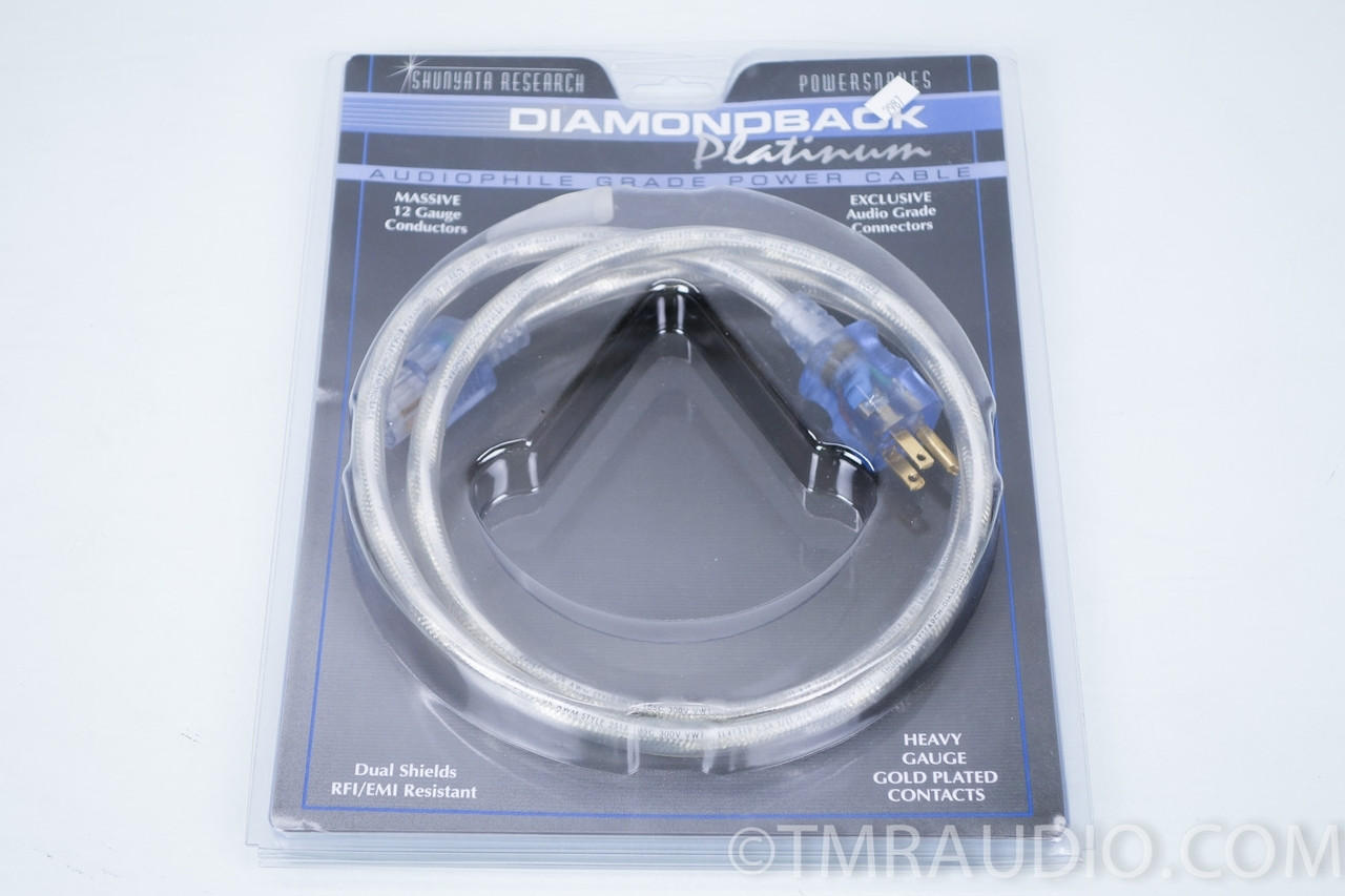 Shunyata Diamondback Platinum Power Cord; 1.5 Meter in Factory Packaging The Music Room