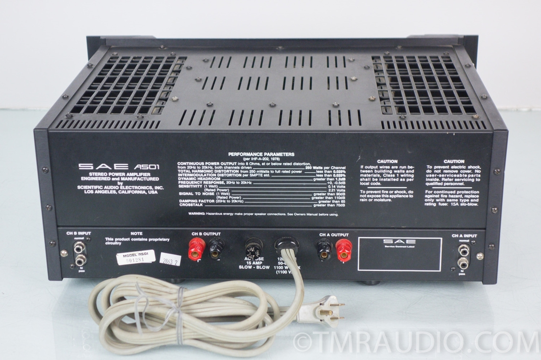 SAE A501 Dual High Resolution Power Amplifier; Vintage Amp