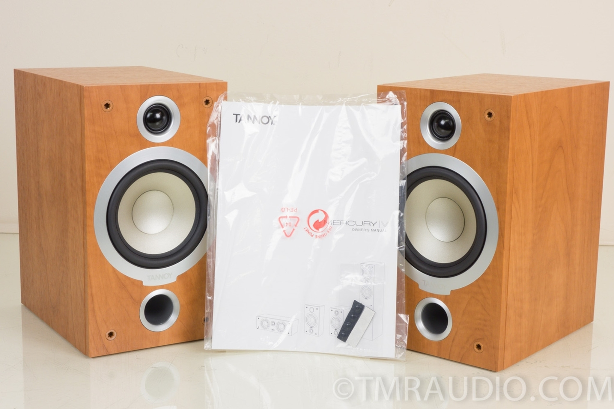 Tannoy Mercury V1 Bookshelf Speakers; Demo w/ Warranty; Sugar Maple Finish