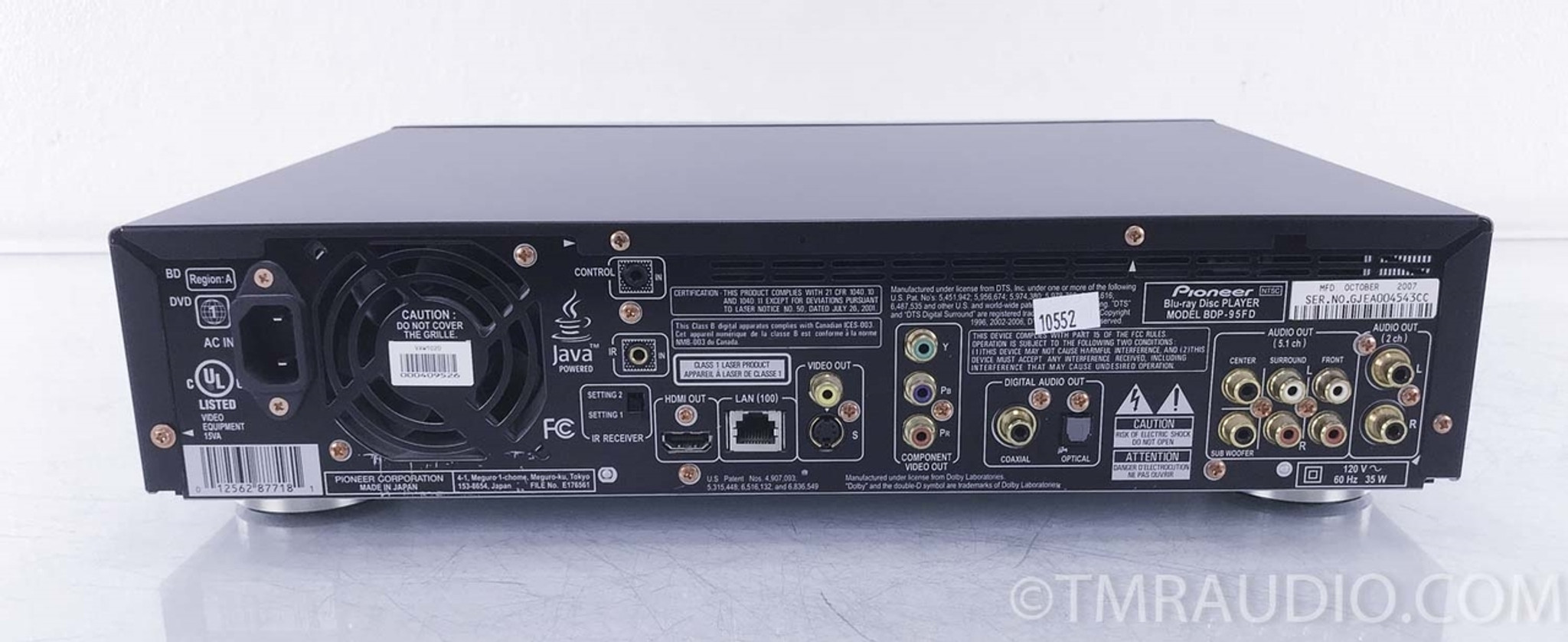 Pioneer BDP-95FD Blu-Ray Disc Player (NO REMOTE) - The Music