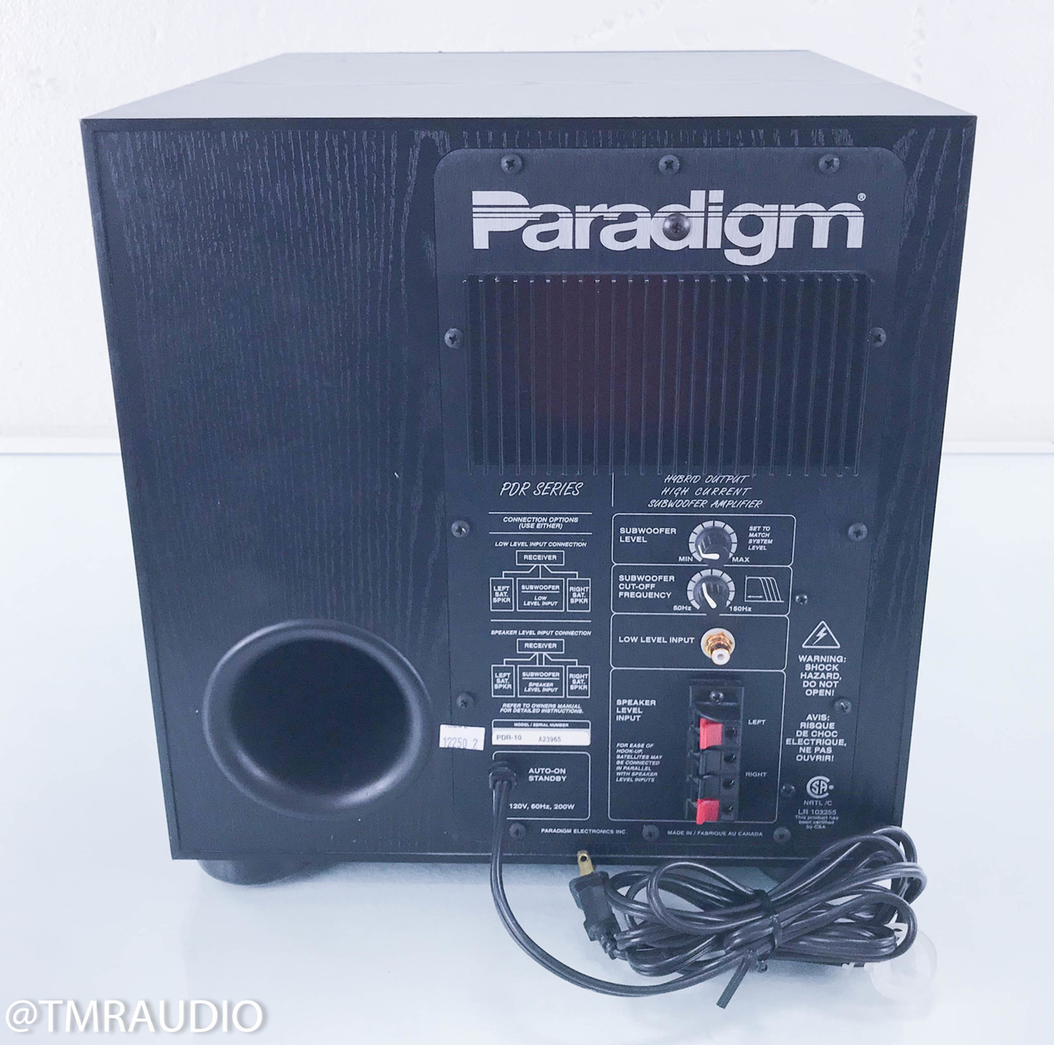 Paradigm pdr sales 10 subwoofer