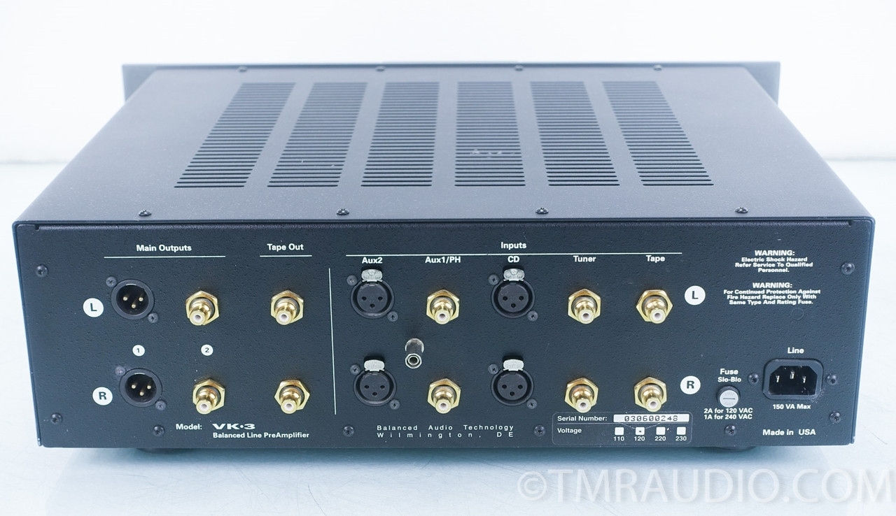 Balanced Audio Technology BAT VK3i Tube Preamplifier; Phono; Remote