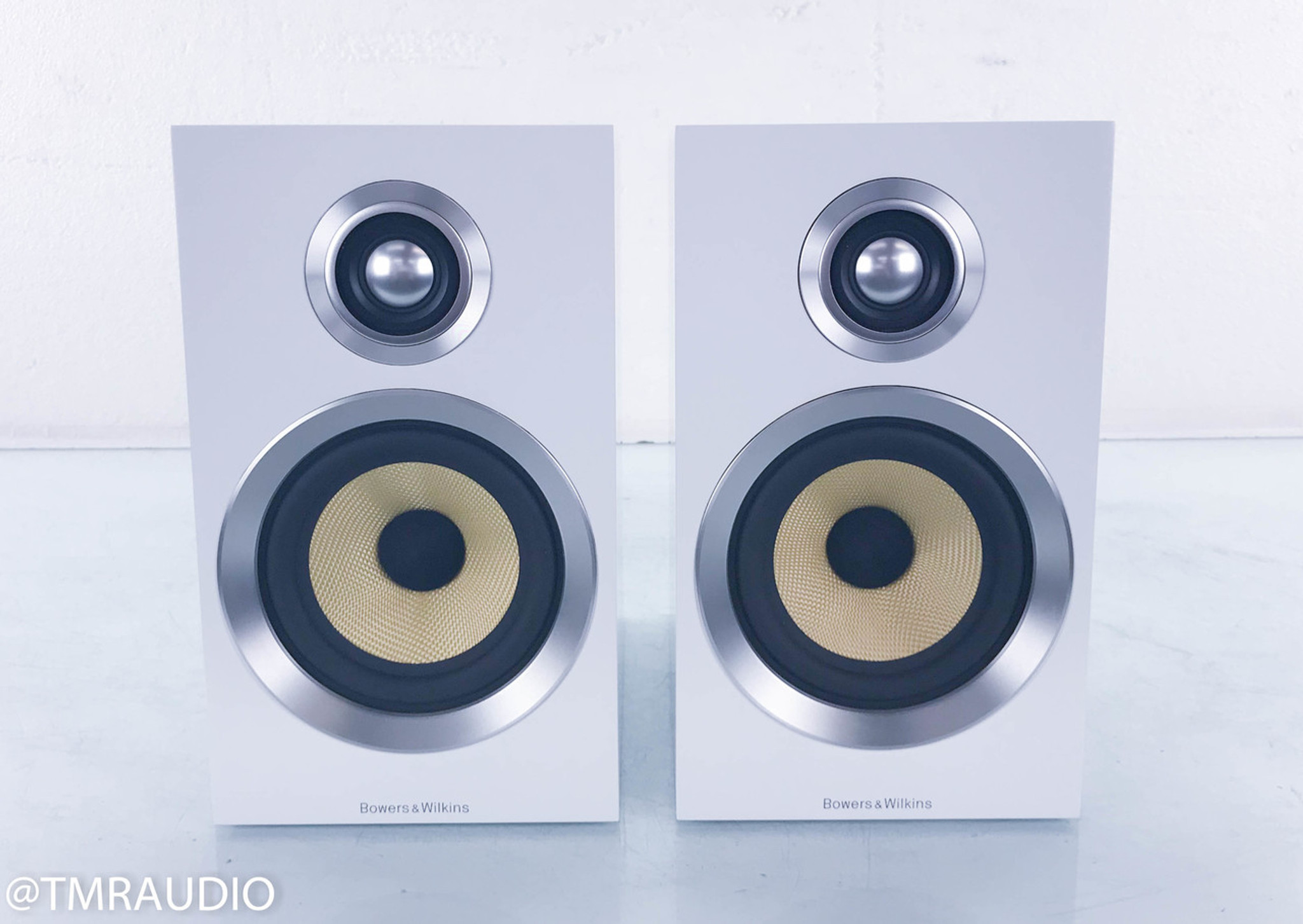 B&W CM1 S2 Bookshelf Speakers; Satin White Pair