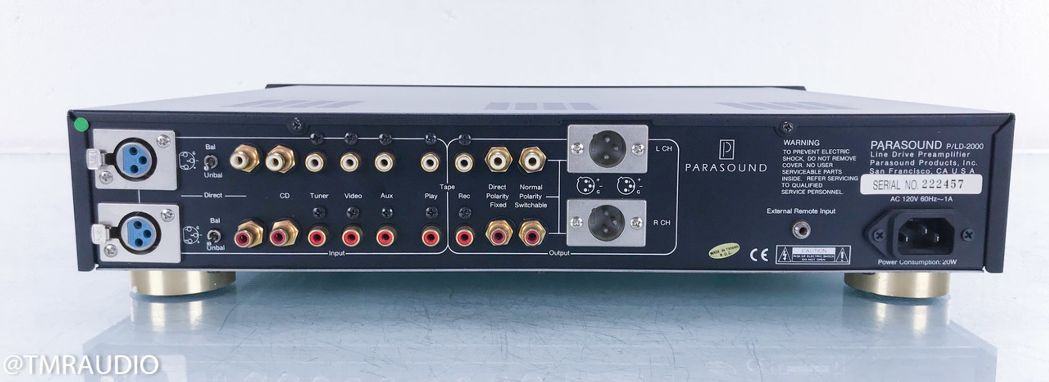 Parasound P/LD-2000 Stereo Preamplifier; PLD Line Drive (No Remote)