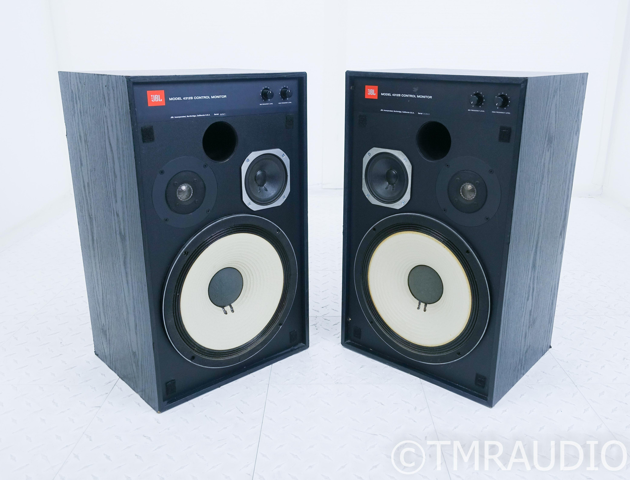 JBL 4312B Vintage Studio Monitor Speakers; Black Oak Pair