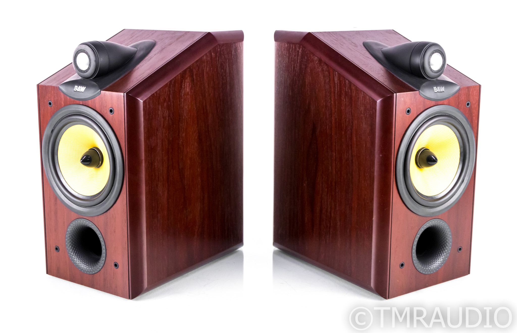 B&W CDM 1NT Bookshelf Speakers; Red Stained Cherrywood Pair