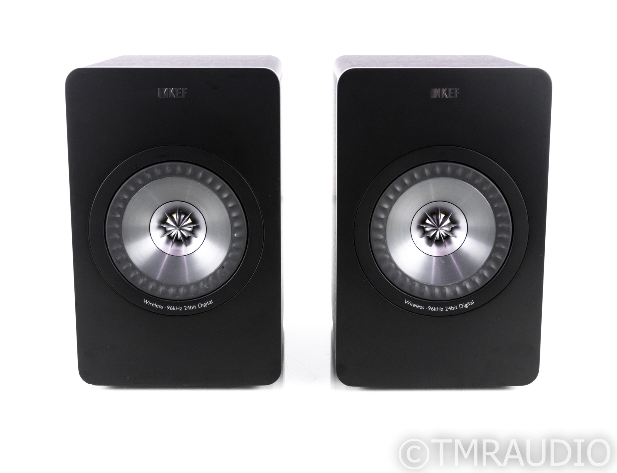 KEF X300A Wireless Bookshelf Speakers; Gunmetal Pair; AS-IS (Left