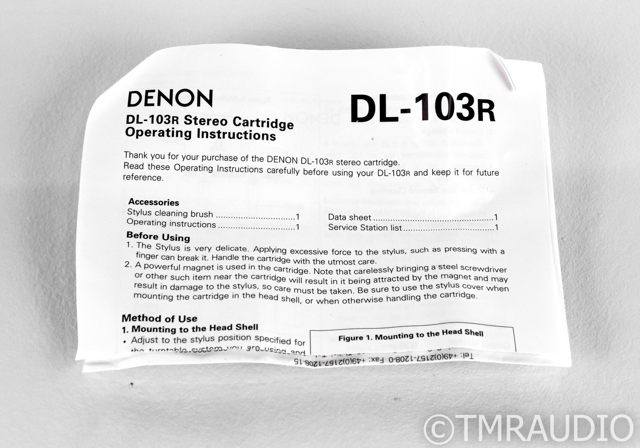 Denon DL-103R Moving Coil Cartridge; DL103R; MC (New / Open Box)