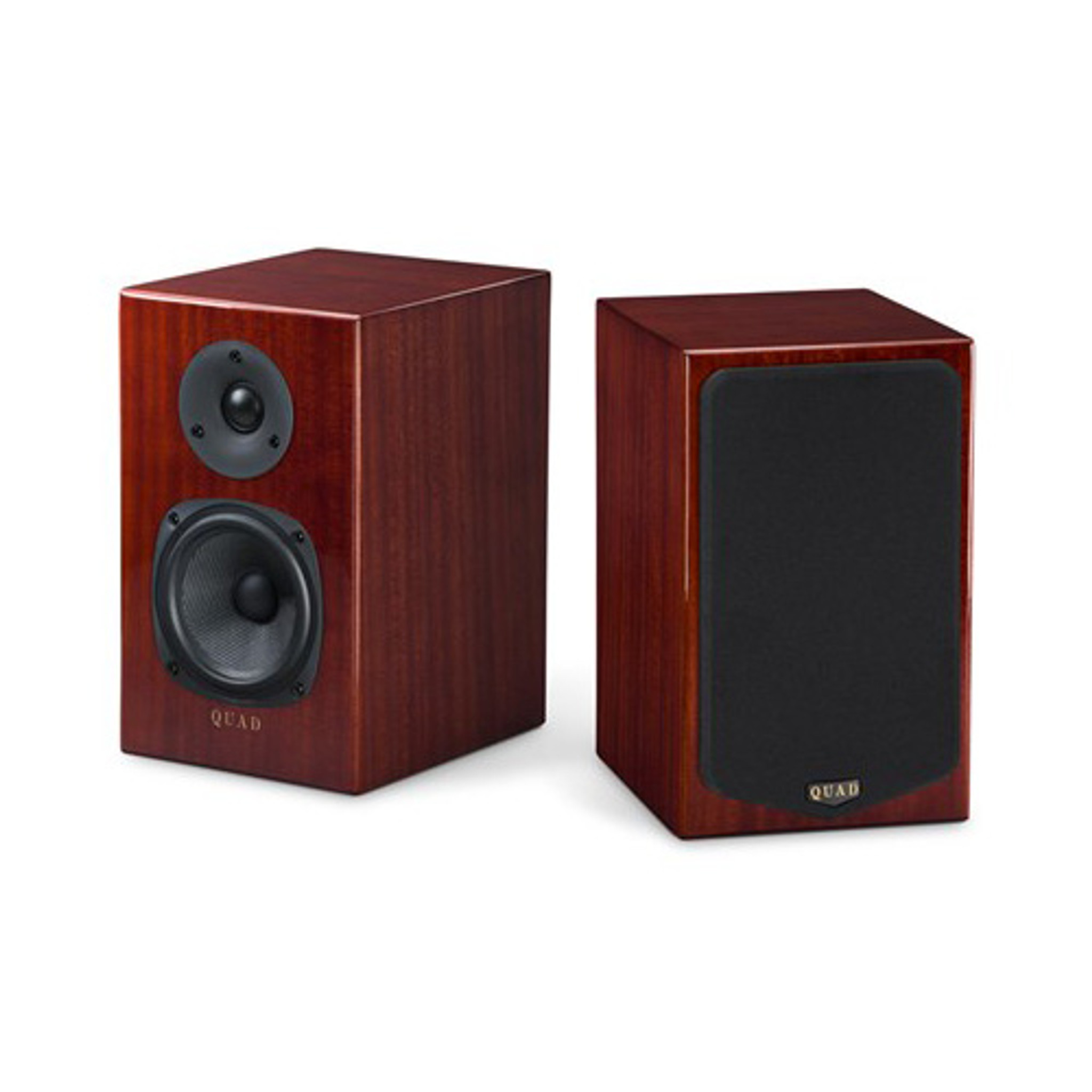 Quad 11L Classic Signature Bookshelf Speakers; Sapele Mahogany Piano Pair  (New)