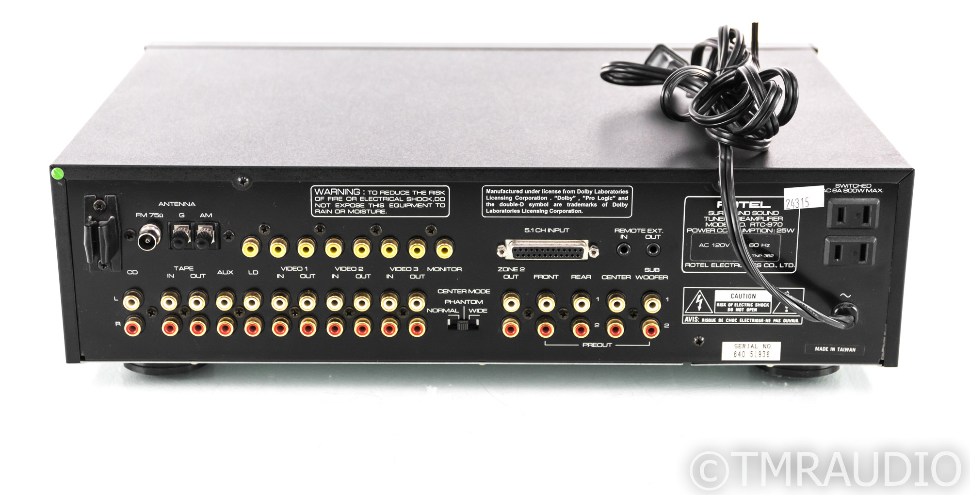 Rotel RTC-970 5.1 Channel Home Theater Processor; Tuner; Remote - The ...