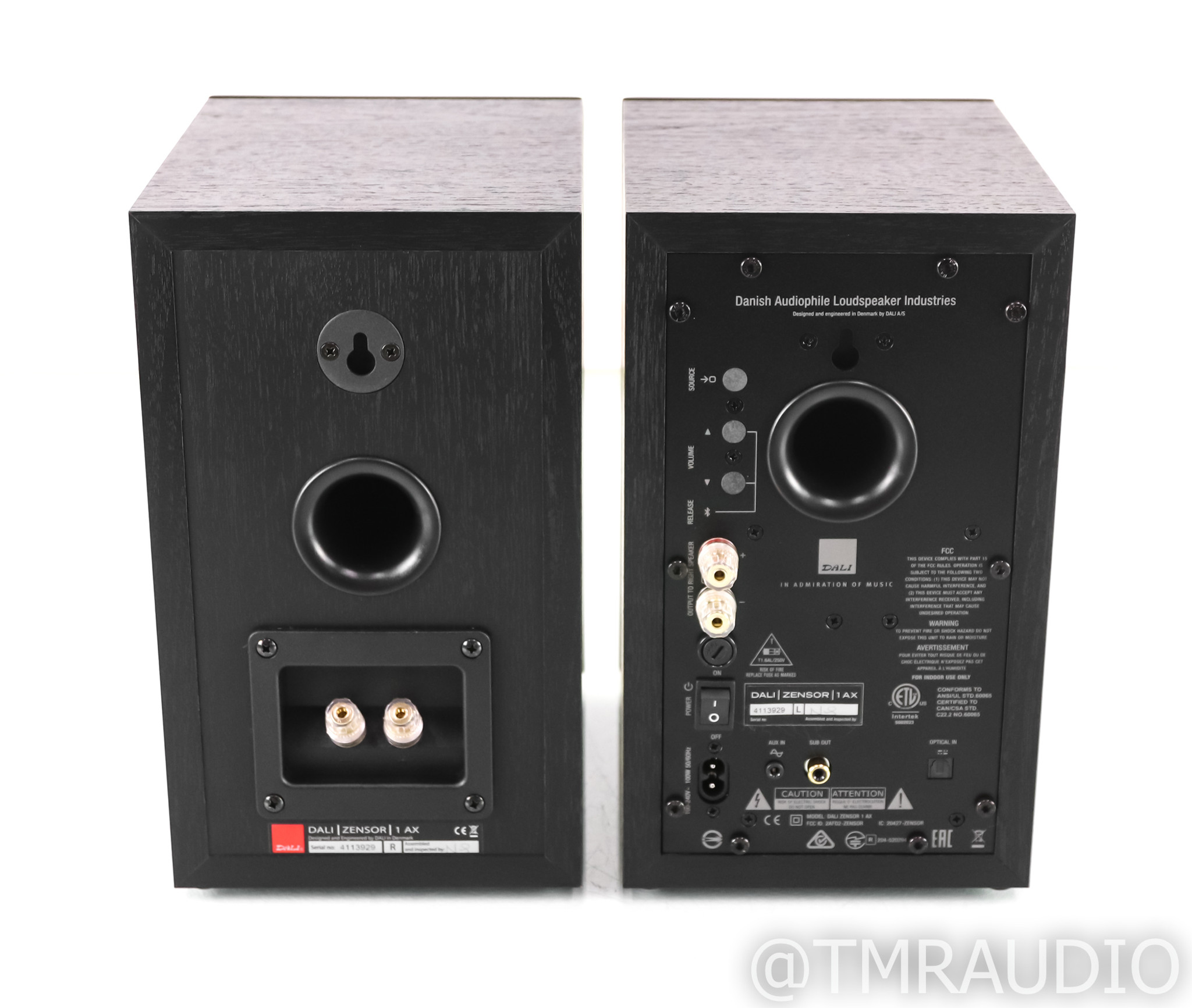 Dali Zensor 1 AX Powered Bookshelf Speakers; Black Ash Pair; 1AX