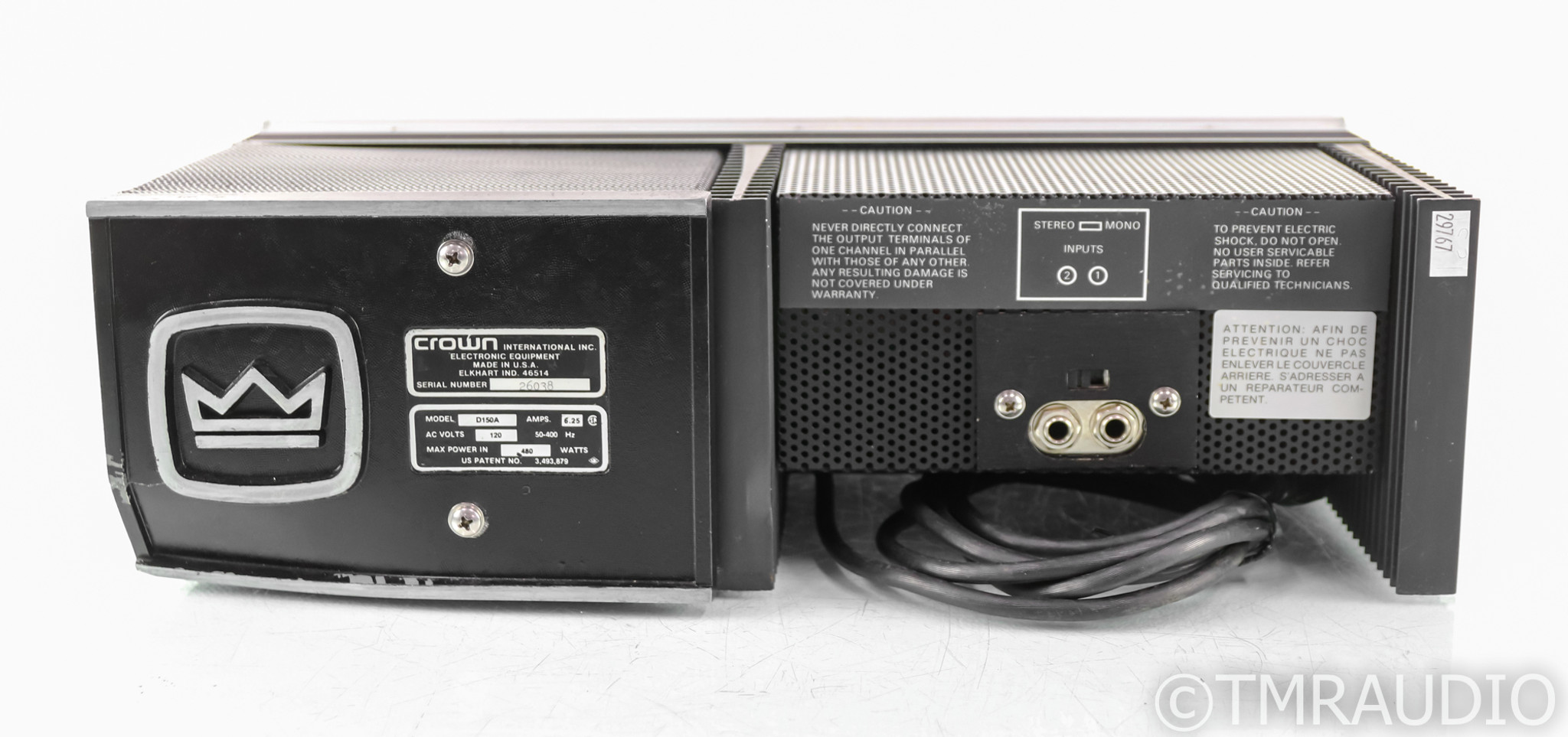 Crown D150A Vintage Stereo Power Amplifier; D-150-A - The