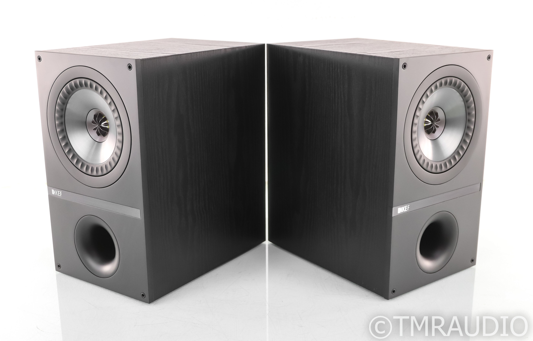 KEF Q300 Bookshelf Speakers; Black Oak Pair; Q-300