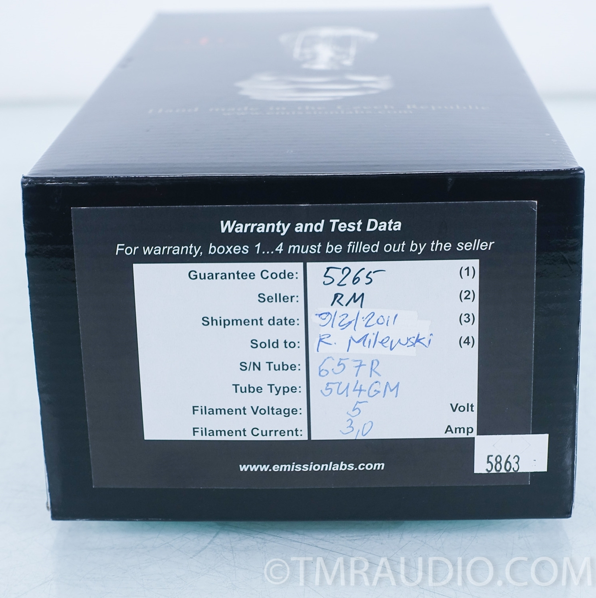 Emission Labs 5U4GM Tube in Factory Box The Music Room