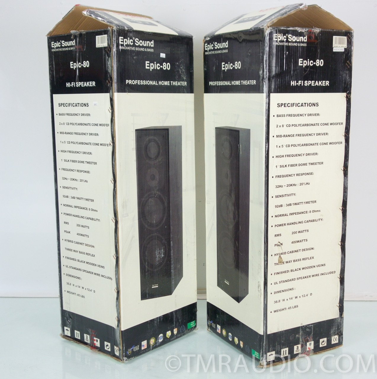 Epic Sound Epic-80 Speakers in Factory Boxes - The Music Room