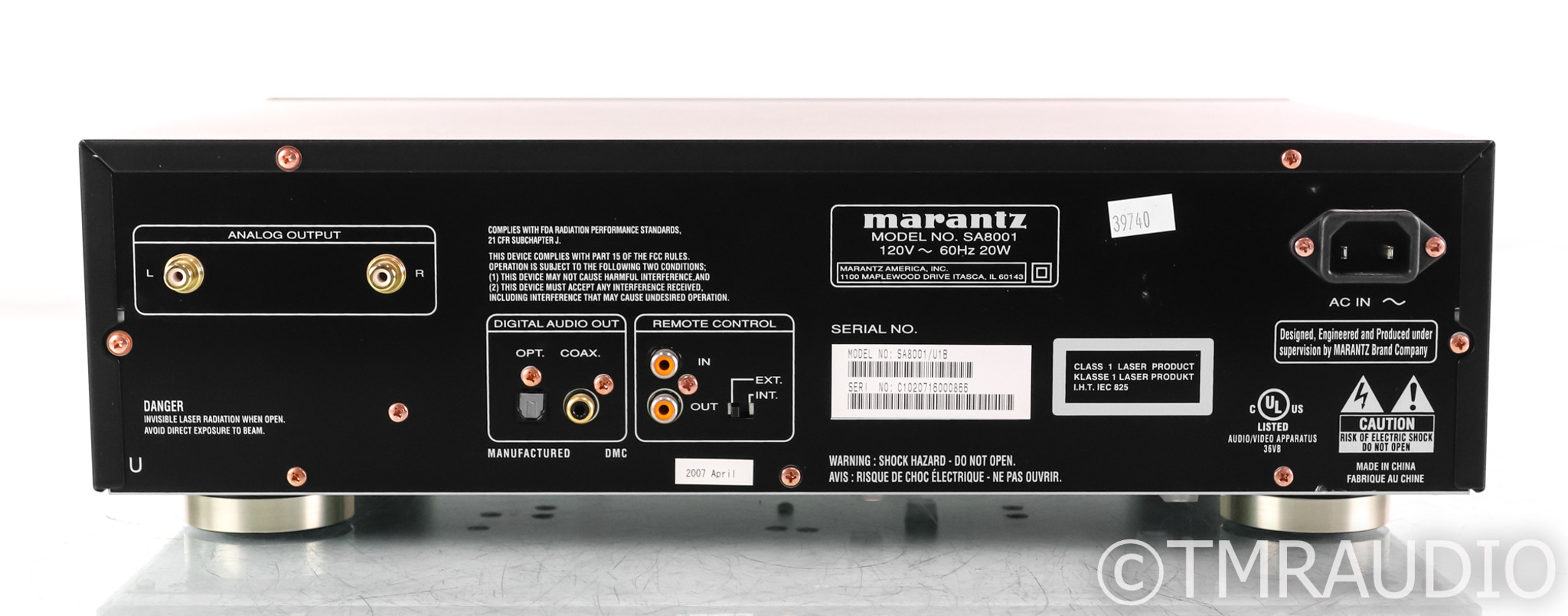 Marantz SA8001 SACD / CD Player; SA-8001 (No Remote) - The Music Room