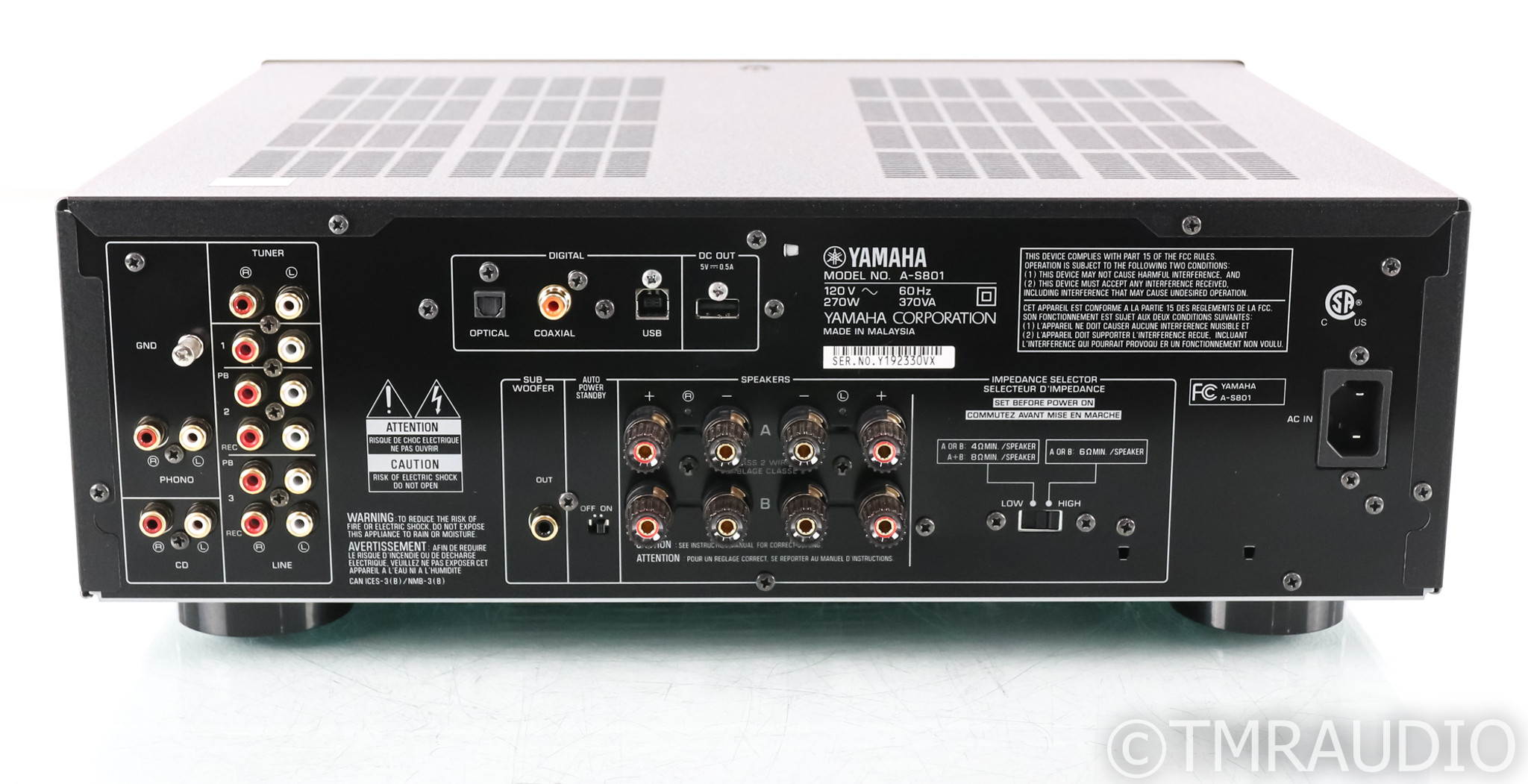 Yamaha A-S801 Stereo Integrated Amplifier; AS801; Black; Remote