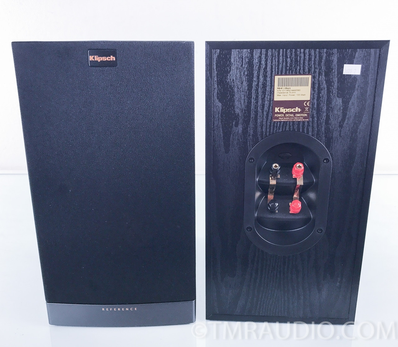 Klipsch Reference RB-61 II Bookshelf Speakers; Pair; Black The