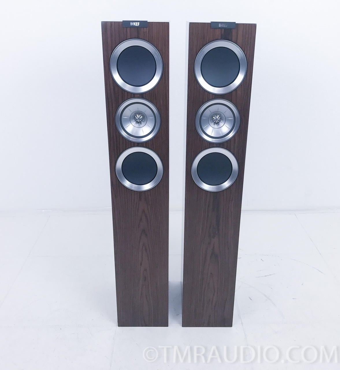 KEF R500 Floorstanding Speakers; Walnut Pair The Music Room