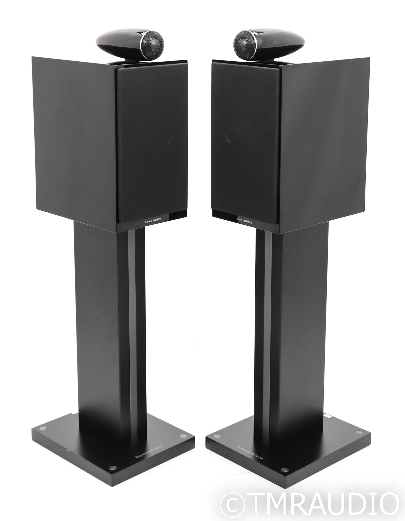 B&W 705 S2 Bookshelf Speakers; S2; Piano Black Pair w/ Stands The