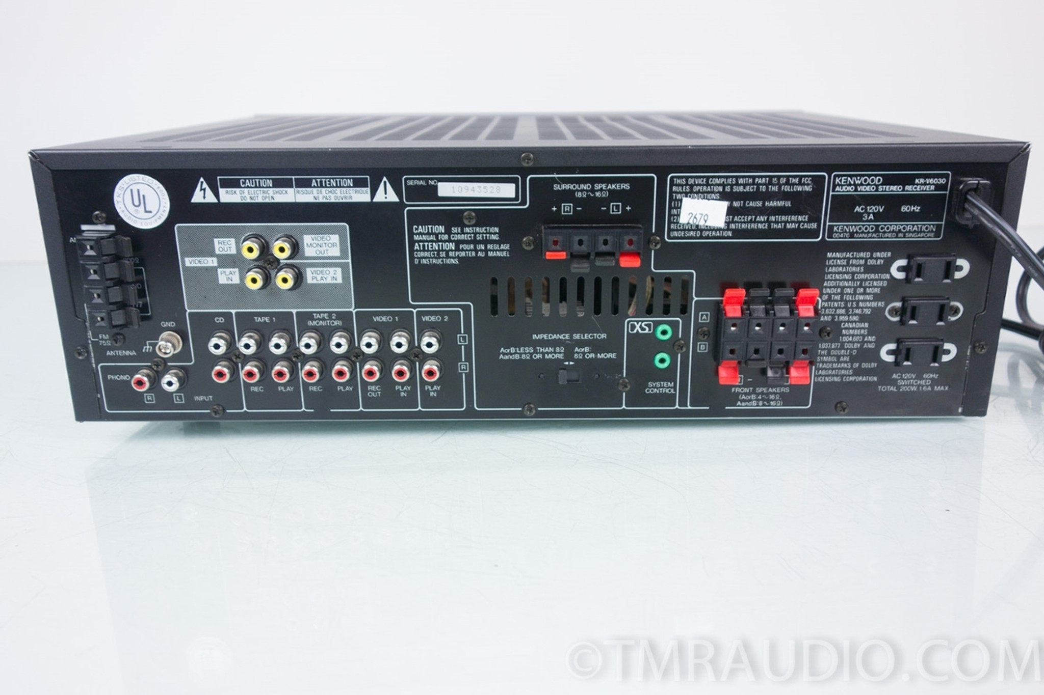 Kenwood KR-V6030 Stereo Receiver with Phono / Turntable