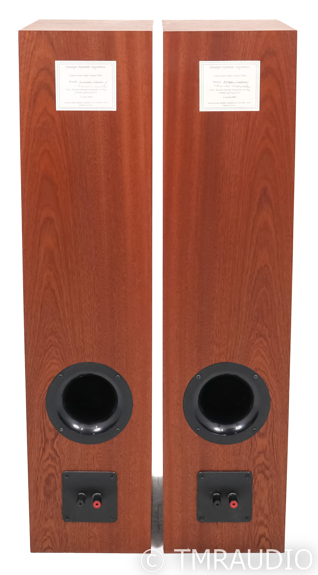 Omega Super Alnico High Output XRS Floor Speakers; Mahogany Pair The