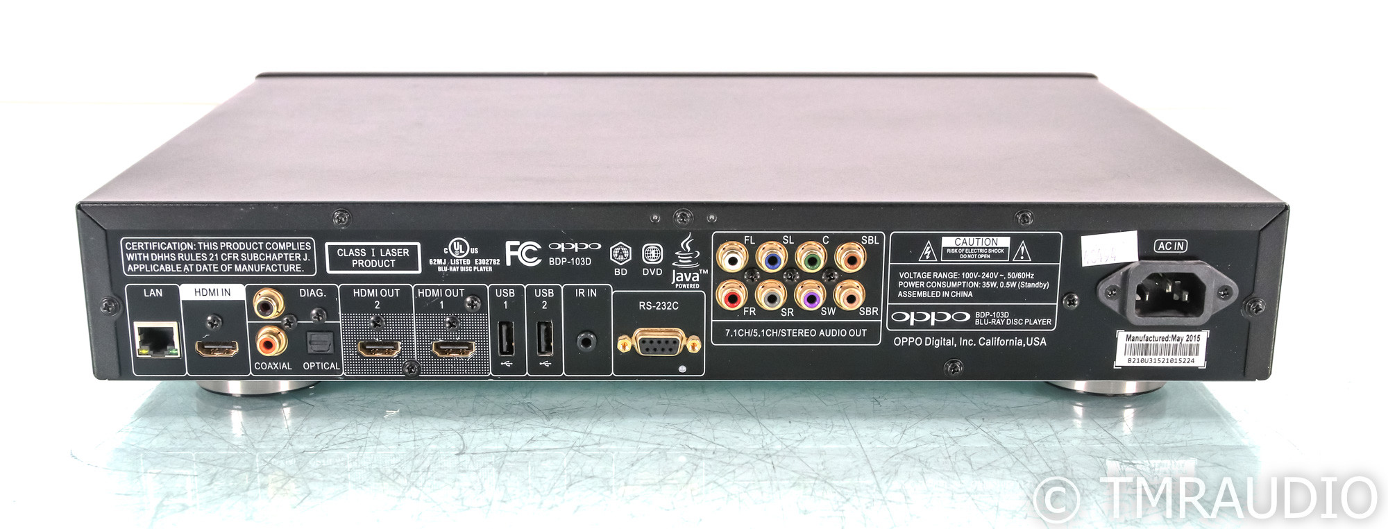 Oppo BDP103D Universal BluRay Player; BDP103D; Remote The Music Room