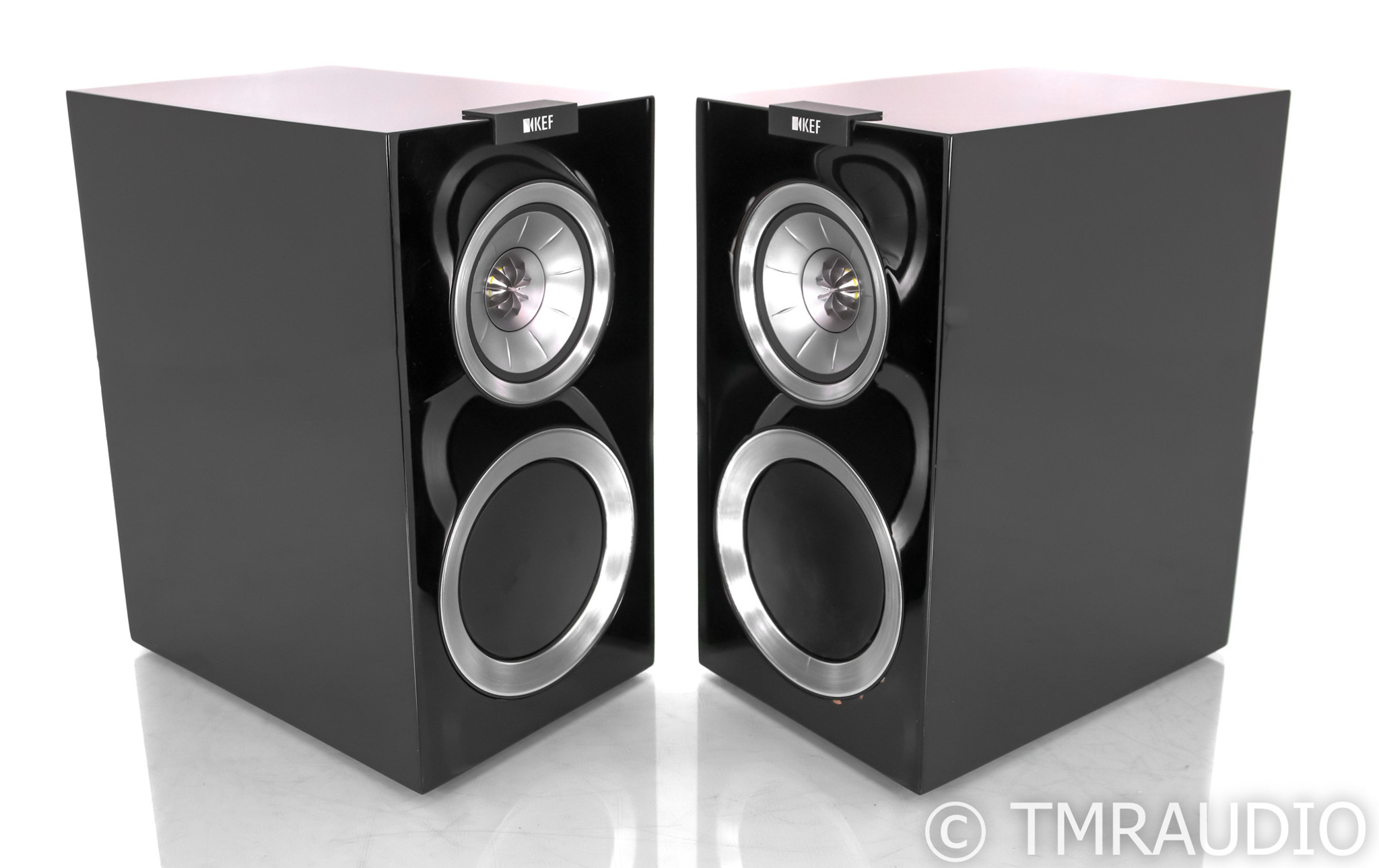 KEF R300 Bookshelf Speakers; R-300; Gloss Black Pair