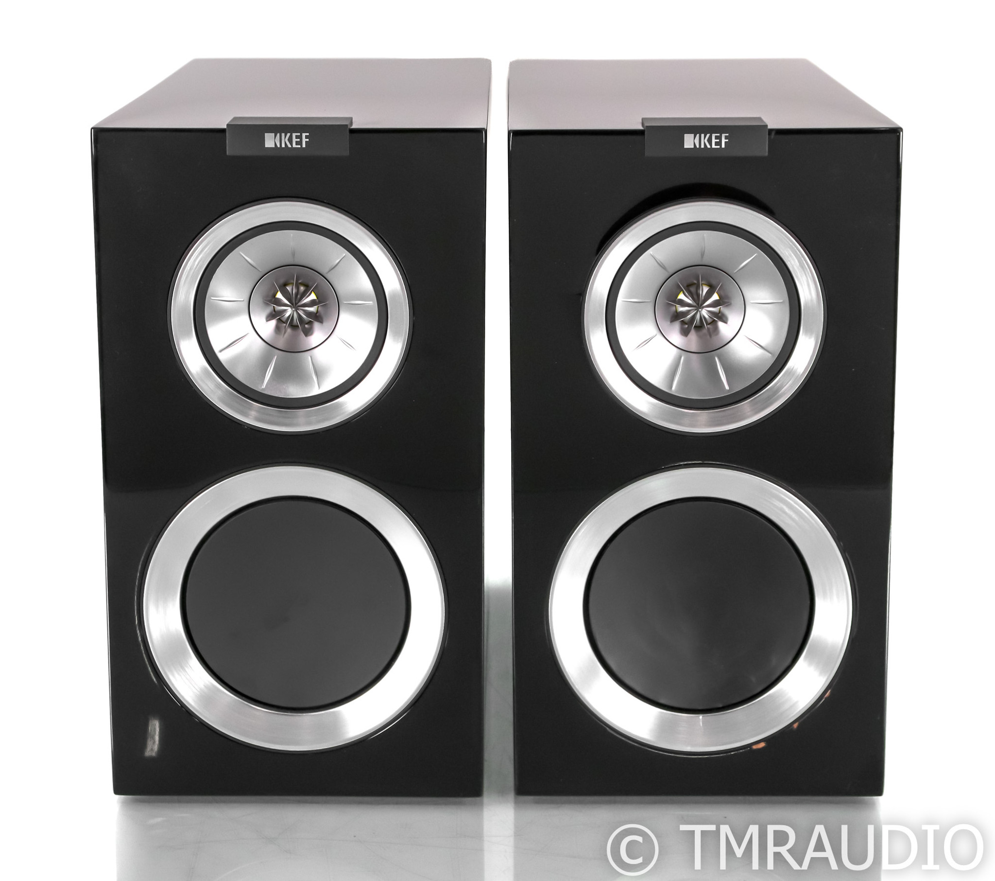 KEF R300 Bookshelf Speakers; R-300; Gloss Black Pair