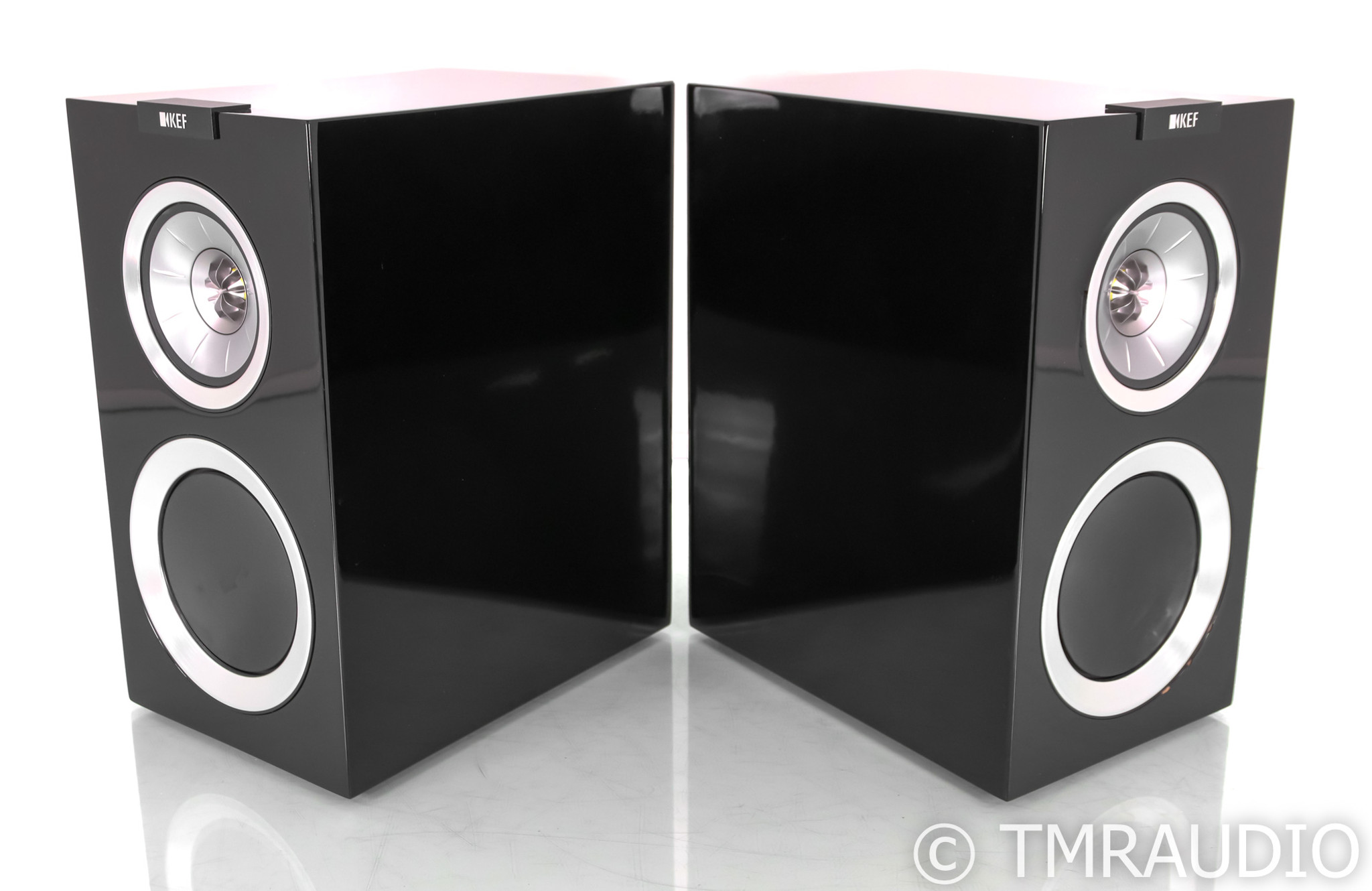 KEF R300 Bookshelf Speakers; R-300; Gloss Black Pair