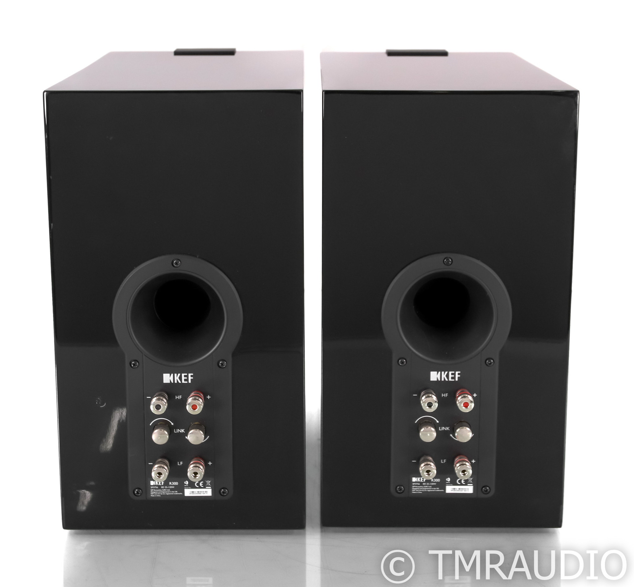 KEF R300 Bookshelf Speakers; R-300; Gloss Black Pair