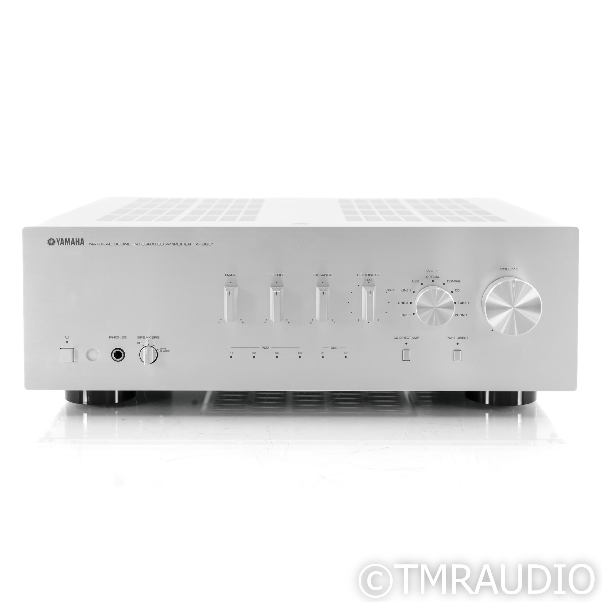 Yamaha A-S801 Stereo Integrated Amplifier; Remote; Silver; MM