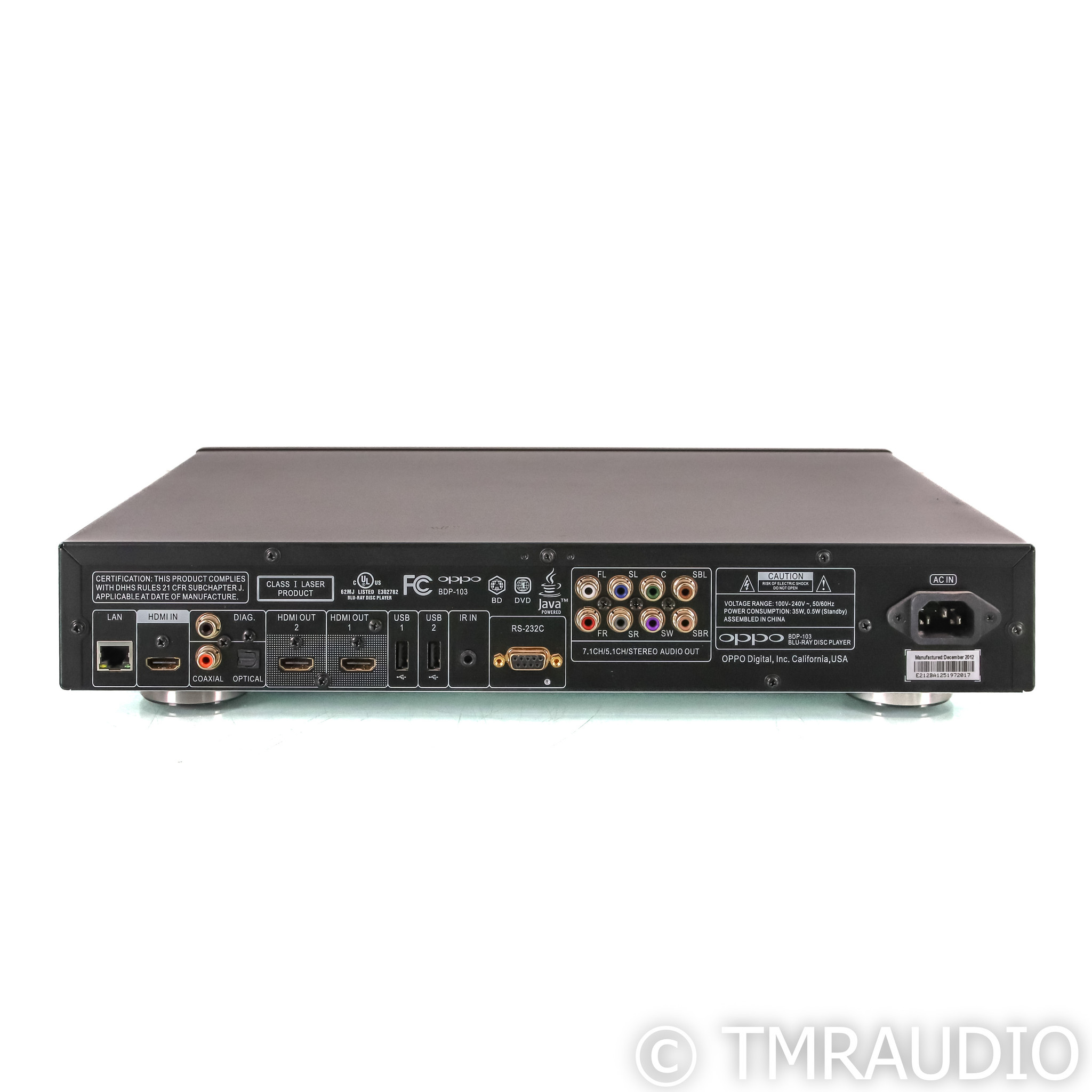 OPPO BDP-103DJP ブルーレイ/CD/DVD/SACDプレーヤー Oppo BDP-103 Universal Blu-Ray Player; CD / SACD; Black