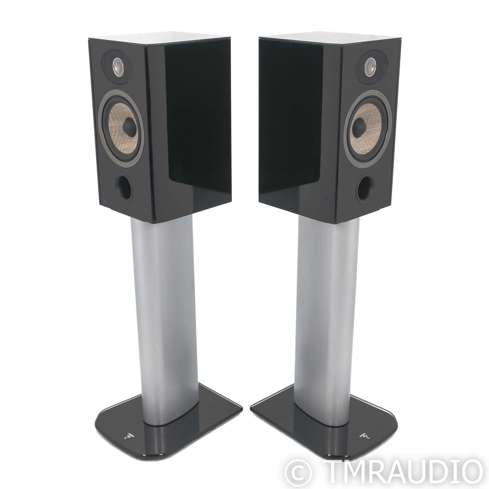 Focal Aria 906 Bookshelf Speakers; Black High Gloss Pair w/ Stands