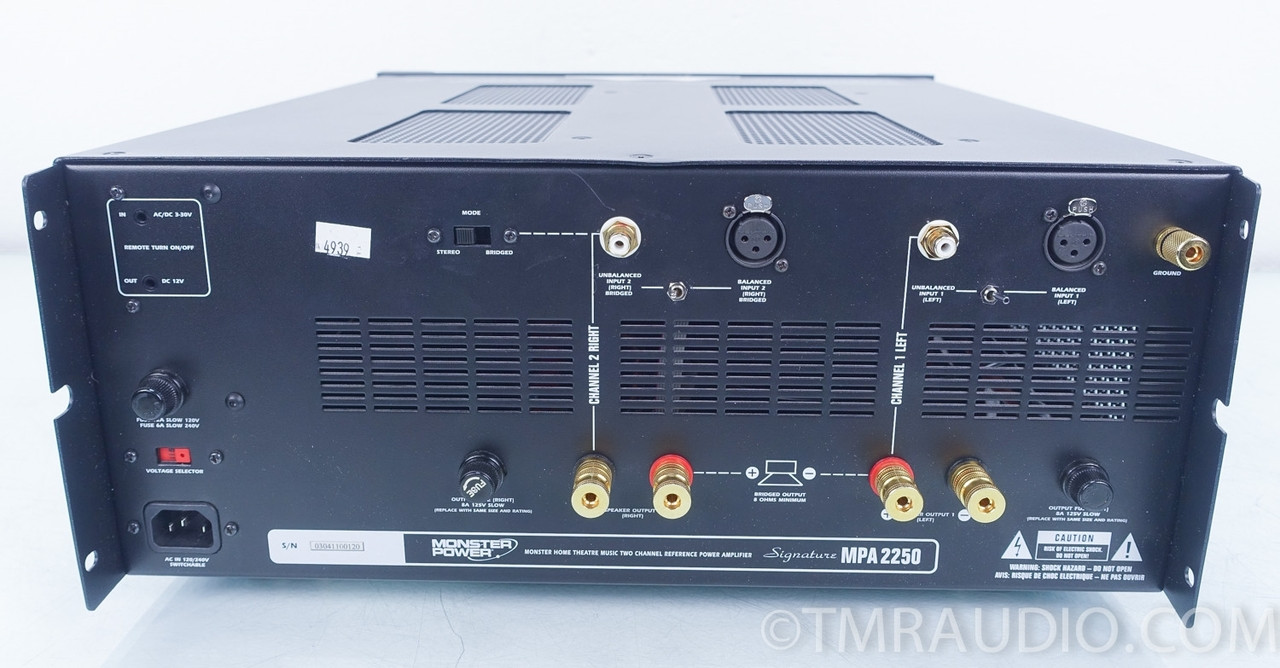 Monster MPA2250 Mono or Stereo Power Amplifier The Music Room