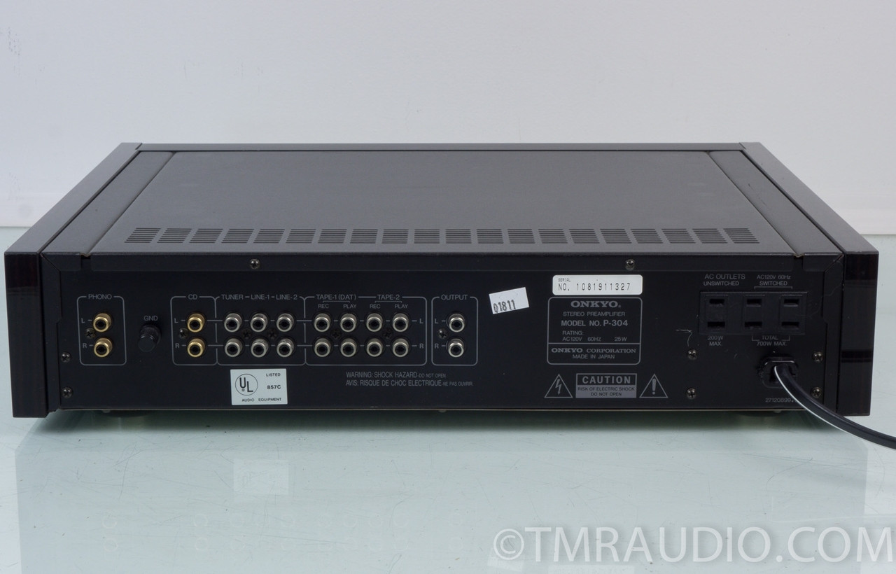 Onkyo P304 Stereo Preamplifier; Rosewood Trim; Nice Phono Preamp The