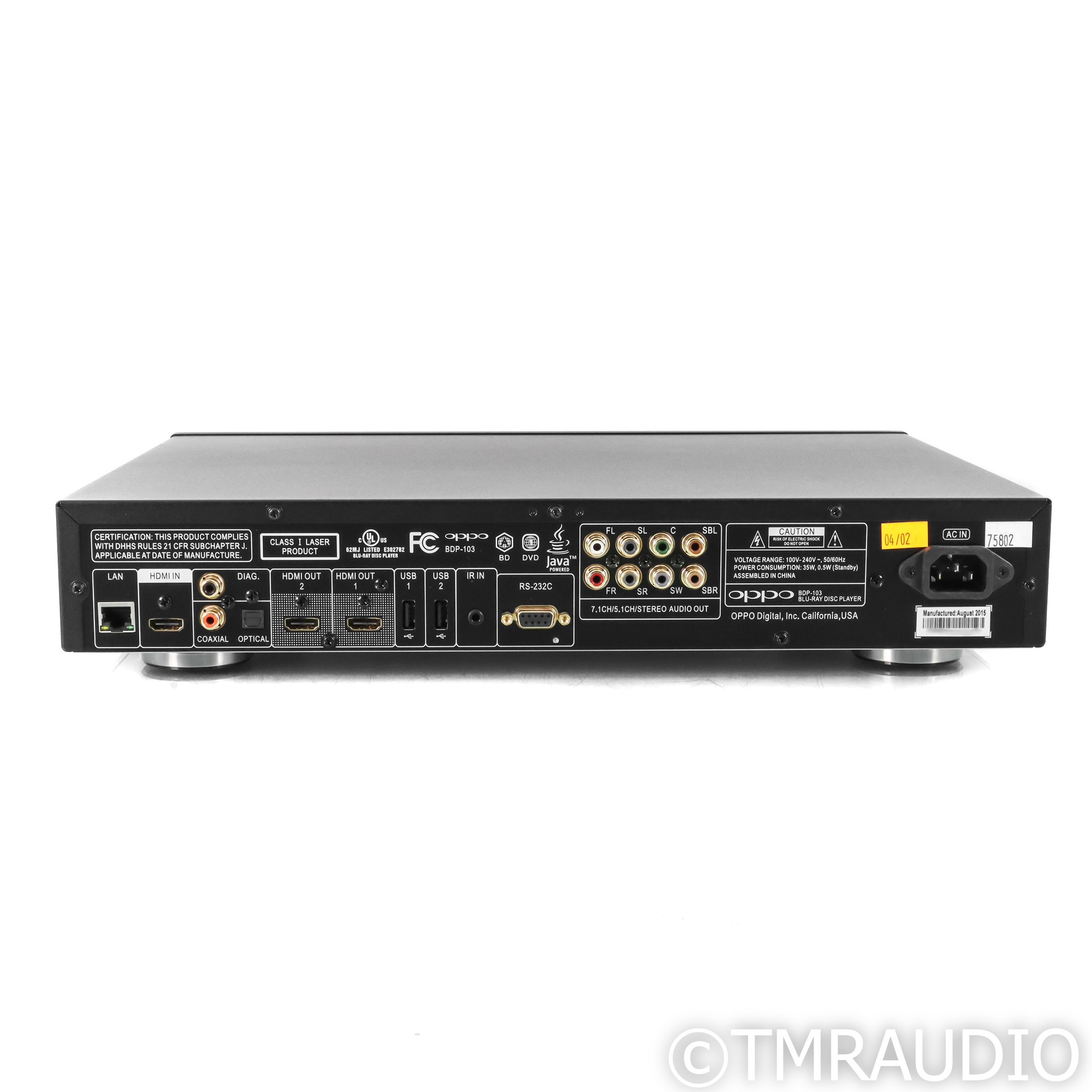 Oppo Bdp-103 Specs OPPO BDP-103 Universal Disc Player - SACD DVD