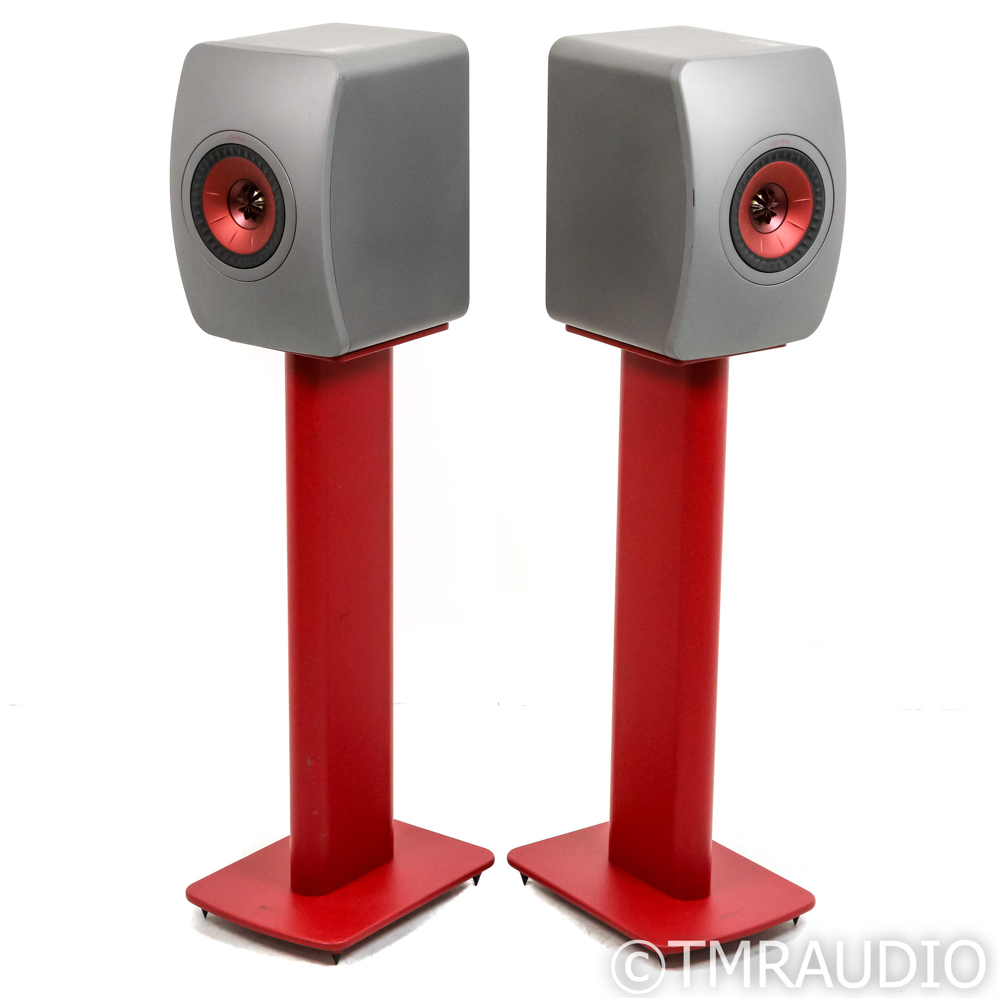 KEF LS50 Meta Bookshelf Speakers with Stands; Titanium Grey Pair