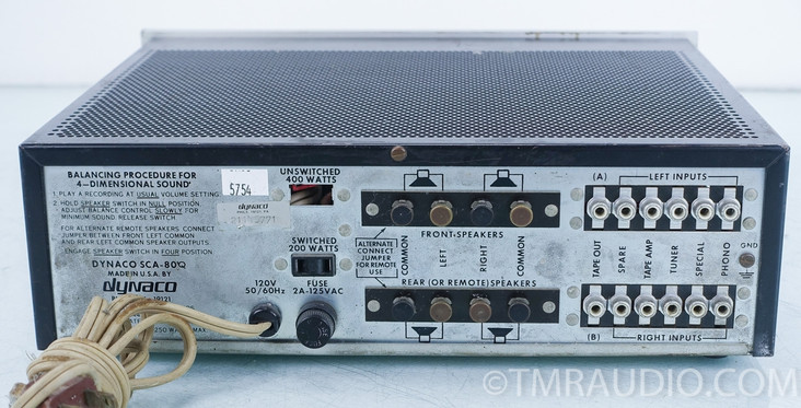 Dynaco SCA-80Q Vintage Integrated Amplifier; SCA-80 1