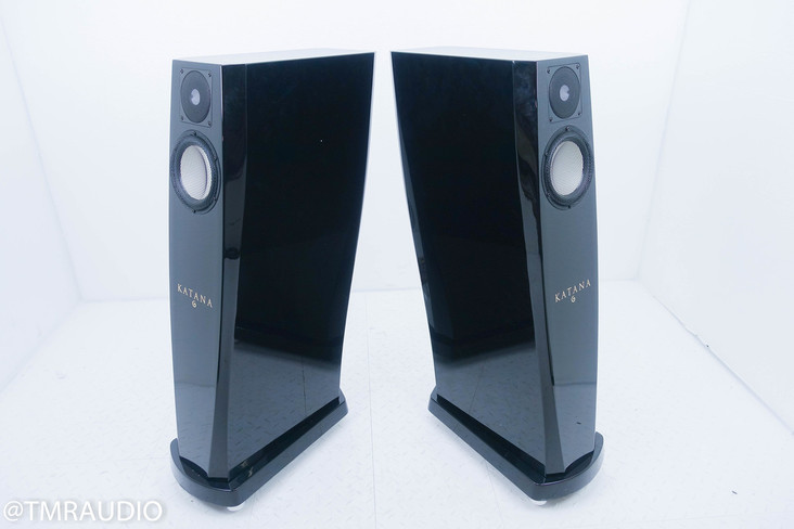 Gemme Audio Katana Floorstanding Speakers; Glossy Black Pair