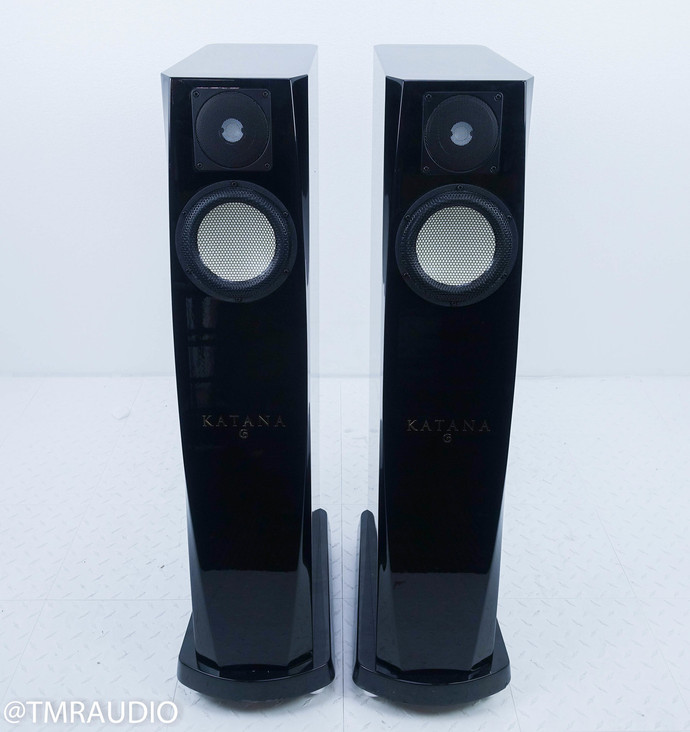 Gemme Audio Katana Floorstanding Speakers; Glossy Black Pair