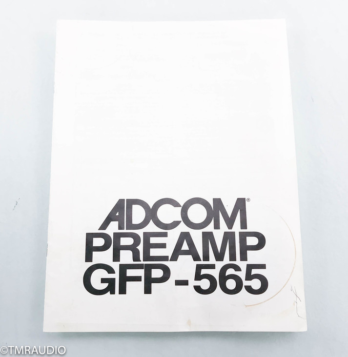 Adcom GFP-565 Stereo Preamplifier; GFP565; AS-IS (Left Output Not Variable)