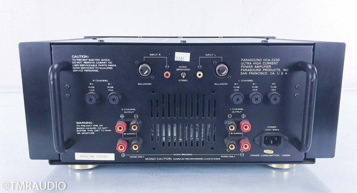 Parasound HCA-2200 Stereo Power Amplifier; HCA2200