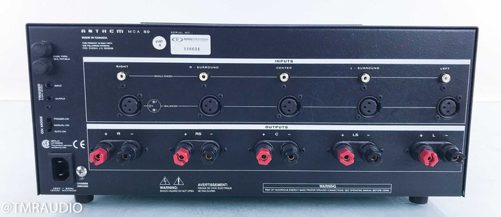 Anthem MCA-50 5 Channel Power Amplifier; MCA50